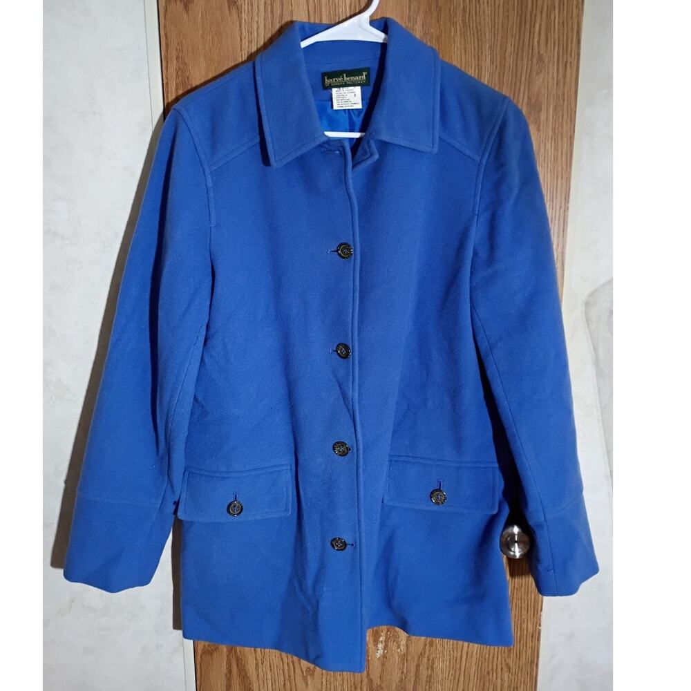 Vintage Harve Benard Wool Cashmere Blazer Womens 8 Blue Power Dressing Old Money